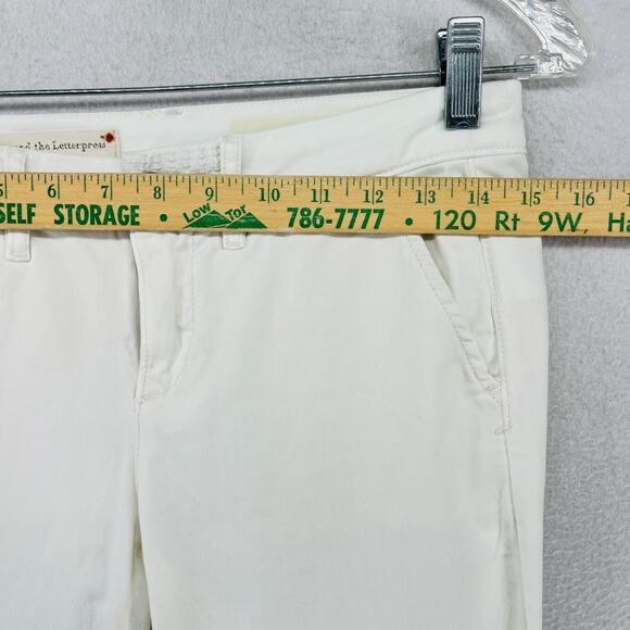 PILCRO AND THE LETTERPRESS Pants 25 Hyphen Chinos Ankle Cuffed Low Rise White - Picture 12 of 16
